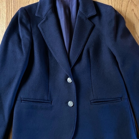 Gleneagles of Scotland cashmere wool blazer size 12 navy blue - Picture 7 of 11